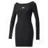 Puma Classics Ribbed Scoop Neck Long Sleeve Dress Womens Size L Casual 53601101