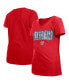 Big Girls Red Washington Nationals Flip Sequin Team V-Neck T-shirt