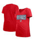 Фото #2 товара Big Girls Red Washington Nationals Flip Sequin Team V-Neck T-shirt