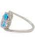 ფოტო #2 პროდუქტის Sky Blue Topaz (3 ct. t.w.) & White Topaz Accent Swirl Statement Ring in Sterling Silver