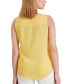 ფოტო #2 პროდუქტის Petite Zip Front V-Neck Sleeveless Top