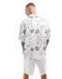 The Couture Club palm print embroidery shirt in white