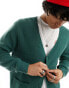 Vans havenwood knitted cardigan in dark green