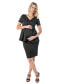 Maternity Knee Length Pencil Skirt with Stretch Bump Panel in Italian Suiting Fabric