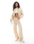 Фото #1 товара Mango textured lightweight co-ord trousers in light beige