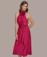 Women's Halter-Neck Sleeveless A-Line Midi Dress