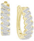 ფოტო #1 პროდუქტის Diamond Baguette & Round Swirl Oval Hoop Earrings (1/2 ct. t.w. ) in 14k Gold