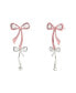 Faux Cultivated Pearl Signature Bowtique Double Drop Earrings Pink/Rhodium - фото #3