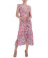 Фото #1 товара Women's Printed Hi-Low Ruffled Faux-Wrap Dress