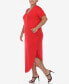 ფოტო #3 პროდუქტის Plus Size Short Sleeve V-neck Maxi Dress