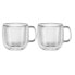 Фото #1 товара Стеклянные чашки для капучино Zwilling Sorrento Niskie 450 мл 2 штенички с двойными стенками для термоса