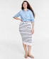Фото #1 товара Women's Striped Sweater-Knit Pencil Skirt, Created for Macy's