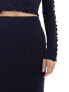 Фото #9 товара ASOS DESIGN knitted maxi skirt with frill and seam detail co-ord in navy