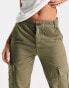 Фото #3 товара Stradivarius straight leg cargo trouser in khaki