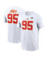 Фото #1 товара Men's Chris Jones White Kansas City Chiefs Super Bowl LVIII Patch Name and Number T-shirt