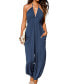 Фото #1 товара Women's Plunge Halter Jogger Jumpsuit