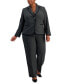 Plus Size Houndstooth Framed Double-Button Jacket & Straight-Leg 2-Pc. Pantsuit