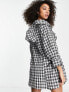 Фото #3 товара Topshop ruffle check chuck on mini dress in mono