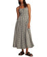 ფოტო #1 პროდუქტის Women's Checked Smocked-Bodice Midi Dress