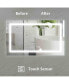Фото #6 товара Зеркало ванн LED Simplie Fun, 40 x 24 дюйма, противотуманное, с подсветкой, время, температура, регулировка.