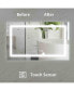 Фото #6 товара LED Bathroom Vanity Mirror, 40 X 24 Inch, Anti Fog, Night Light, Time, Temperature, Dimmable