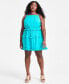 ფოტო #1 პროდუქტის Trendy Plus Size Halter Ruffled Mini Dress, Created for Macy's