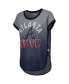 ფოტო #3 პროდუქტის Women's Gray, Navy Atlanta Braves Home Run Tri-Blend Sleeveless T-shirt