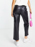 Фото #3 товара Mango faux leather joggers in black