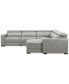 Фото #27 товара Nevio 124" 5-Pc. Leather Sectional with 1 Power Recliner, Headrests and Chaise, Created For Macy's