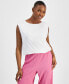 ფოტო #1 პროდუქტის Petite Crewneck Twist Hem Top, Created for Macy's