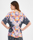 Фото #3 товара Women's Short-Sleeve Printed Dolman-Sleeve Top, Created for Macy's