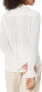 PAIGE 289288 Women's Alinah Shirt v Neck Long Sleeve in White/Silver, XS