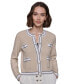 Фото #2 товара Women's Contrast-Border Knit Cardigan