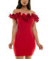 ფოტო #1 პროდუქტის Juniors' Rosette-Trim Scuba-Crepe Bodycon Dress