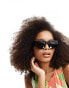 Vero Moda oversized square sunglasses with graphic detail in black - фото #1