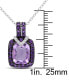 ფოტო #4 პროდუქტის Amethyst (3 ct. t.w.) & Diamond (1/20 ct. t.w.) 18" Pendant Necklace in Sterling Silver