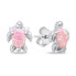 Playful silver jewelry set with opals Turtle SET235WP (earrings, pendant)