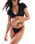 South Beach mix & match rib micro high leg bikini bottom in black Черный, 40 - фото #2