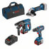 Фото #2 товара Bosch Combo Kit 3-tlg. 18V: GSR + GBH + GWS + 2 x GBA 5,0 Ah + GAL + Bitset + Bohrerset + Multiwheel TS