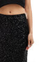 Never Fully Dressed sequin maxi skirt in black