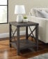 Фото #6 товара Farmhouse Metal-X Accent Table with Lower Shelf