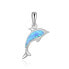 Фото #1 товара Playful silver pendant in the shape of a dolphin AGH554L