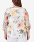 Plus Size Charleston Watercolor Floral Mesh Top