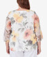 Фото #2 товара Plus Size Charleston Watercolor Floral Mesh Top