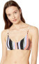 Фото #1 товара Volcom 256223 Women's Stripe Tease Vneck Bikini Top Swimwear Size Large