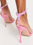 Фото #2 товара Public Desire Sydney tie ankle sandals with clear embellishment in pink