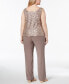 Фото #2 товара 3-Pc. Plus Size Sequined Lace Pantsuit & Shell