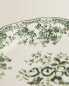 Floral earthenware dessert plate