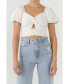 ფოტო #2 პროდუქტის Women's Knotted Top with Short Puff Sleeves