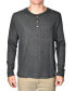 ფოტო #1 პროდუქტის Men's Yarn-Dyed Ribbed Long Sleeve Henley Shirt